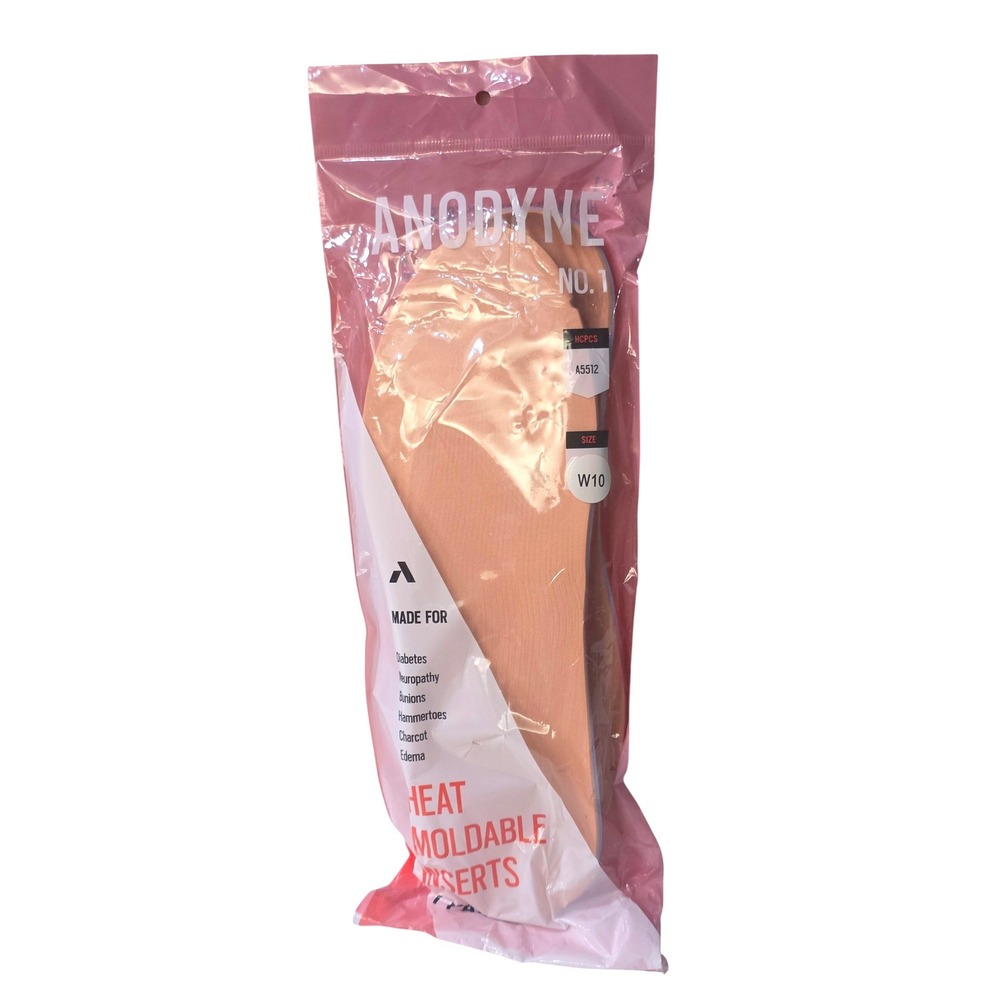 Anodyne No. 1 Heat Moldable Inserts Womens 10 A5512 Diabetic Orthotic Insoles